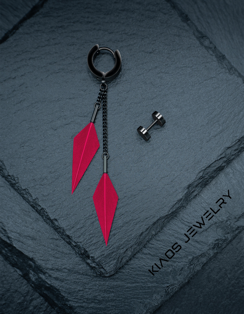 DARK SCARLET IBIS EARRINGS
