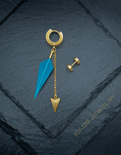 GOLDEN BLUE JAY EARRINGS