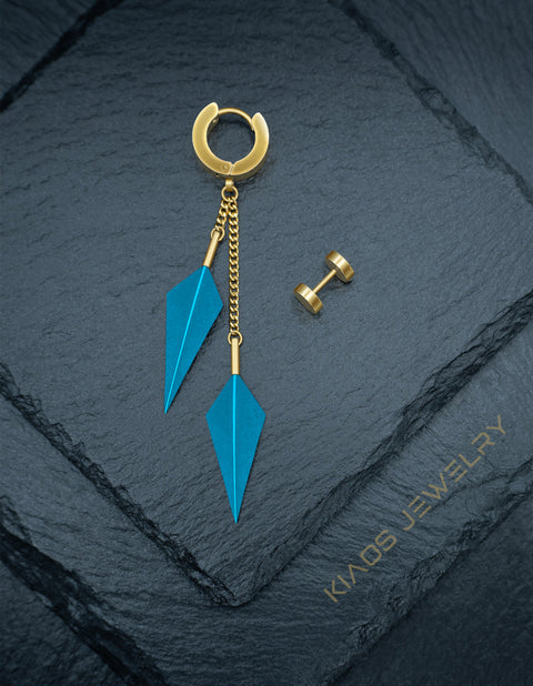 GOLDEN BLUEBIRD EARRINGS